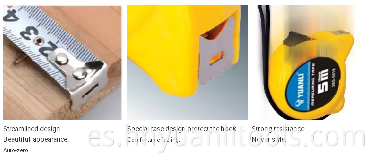 Diseño perfecto dos paradas 3m 5m 7m 8m 10m cinta métrica de caucho de acero